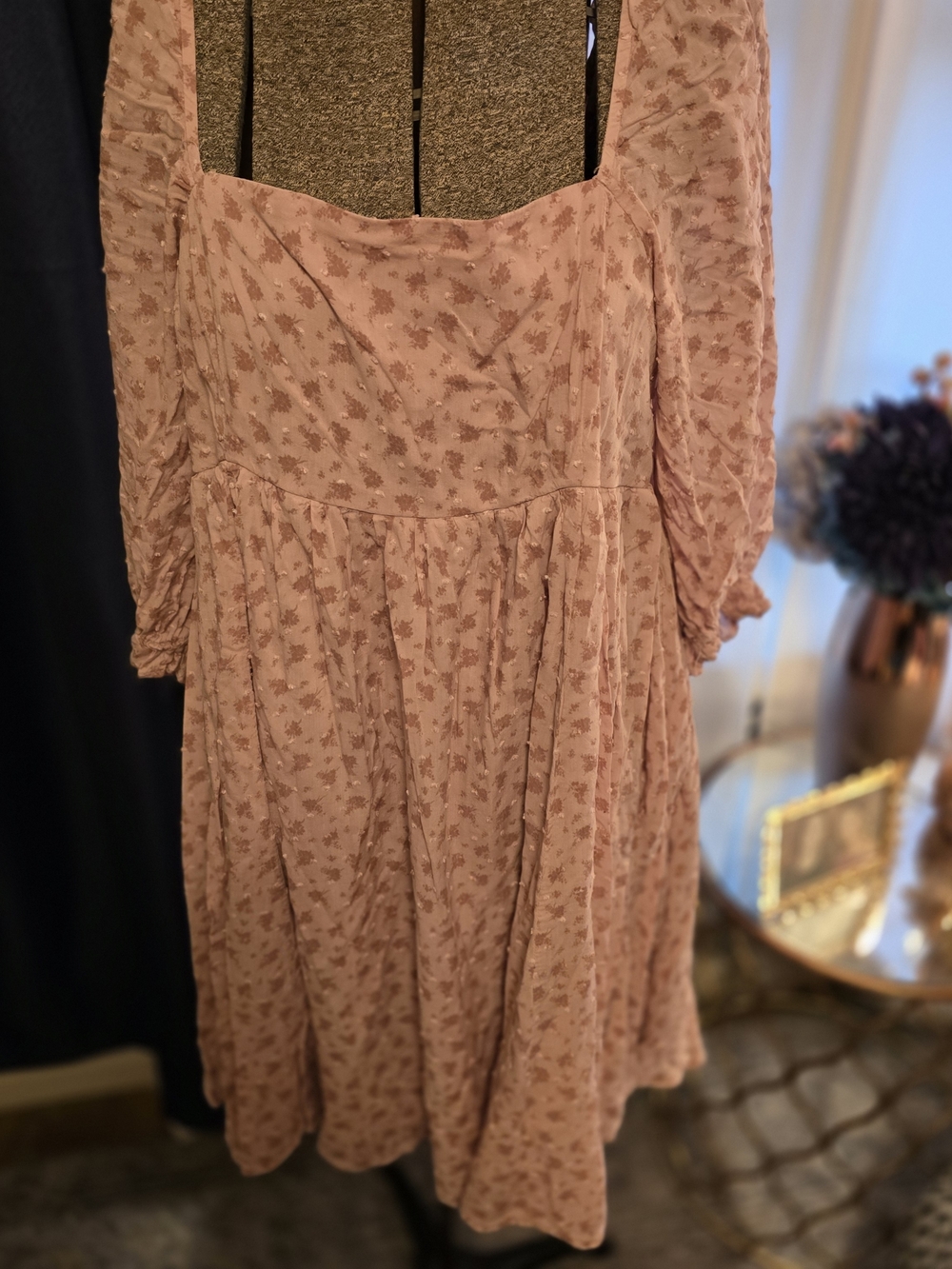 Altar'd State Dusty Rose Floral Midi Dress
